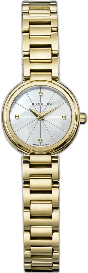 HERBELIN LADY H PVD gelbgoldfarben weiß Perlmutt 17312BP1N19