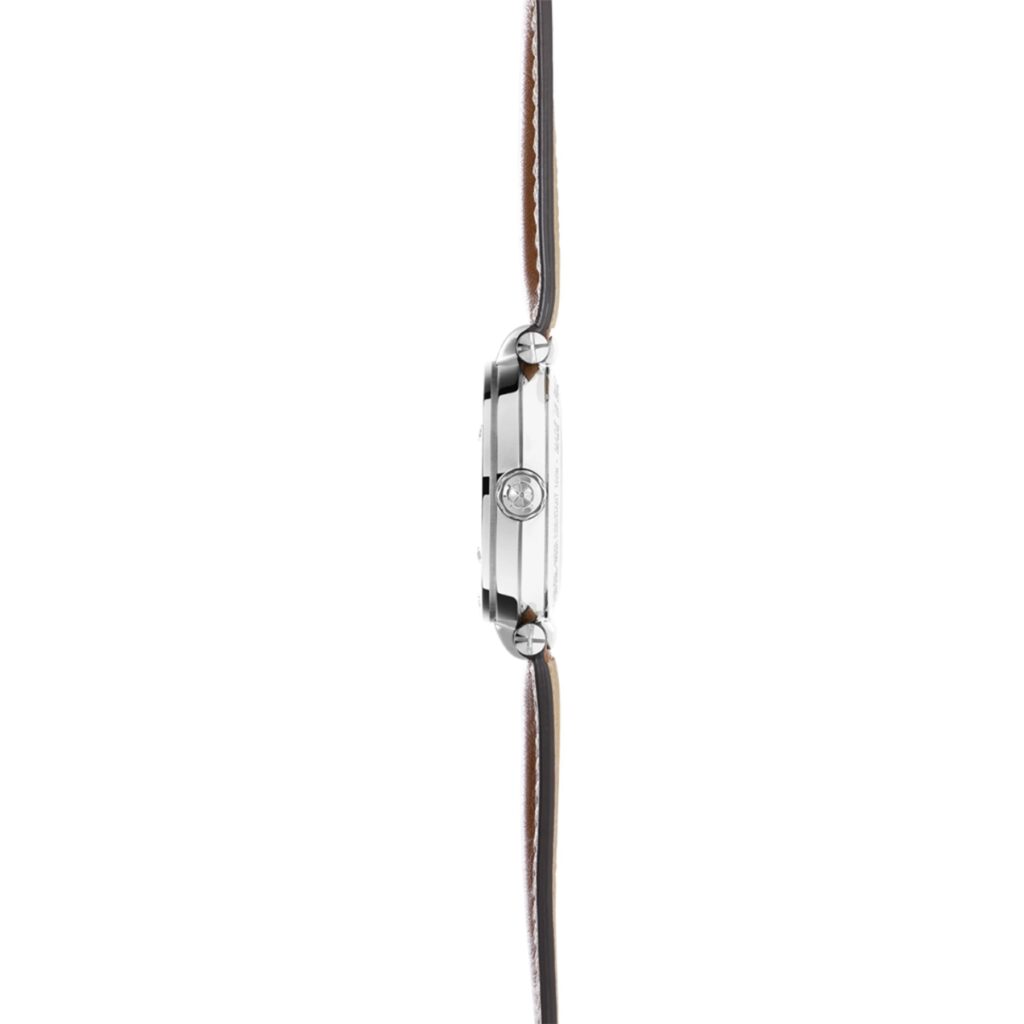 HERBELIN NEWPORT 1658SQ12GD Damen-Automatikuhr mit skelettiertem Uhrwerk und braunem Lederband