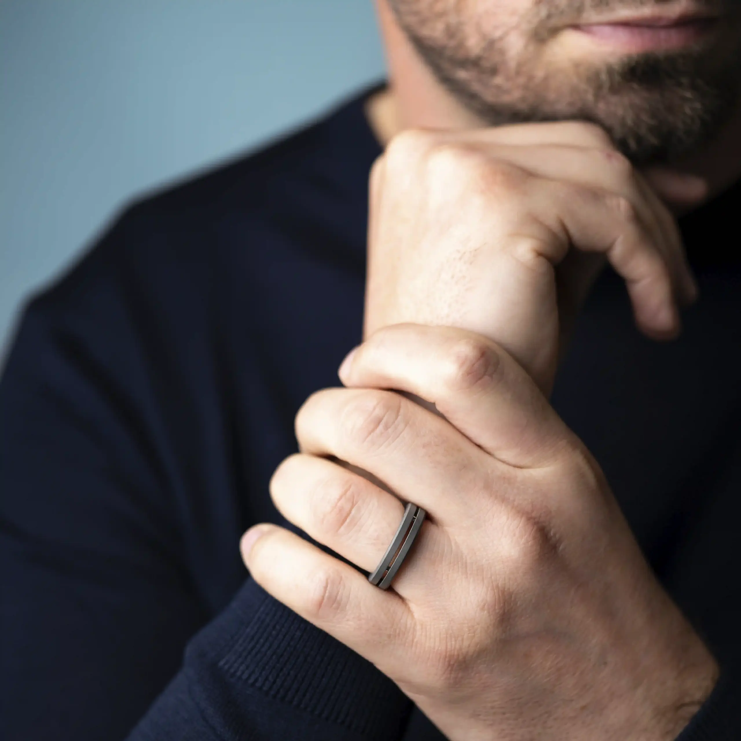 Ring NEWPORT Duo Titan Schwarz – Bild 2