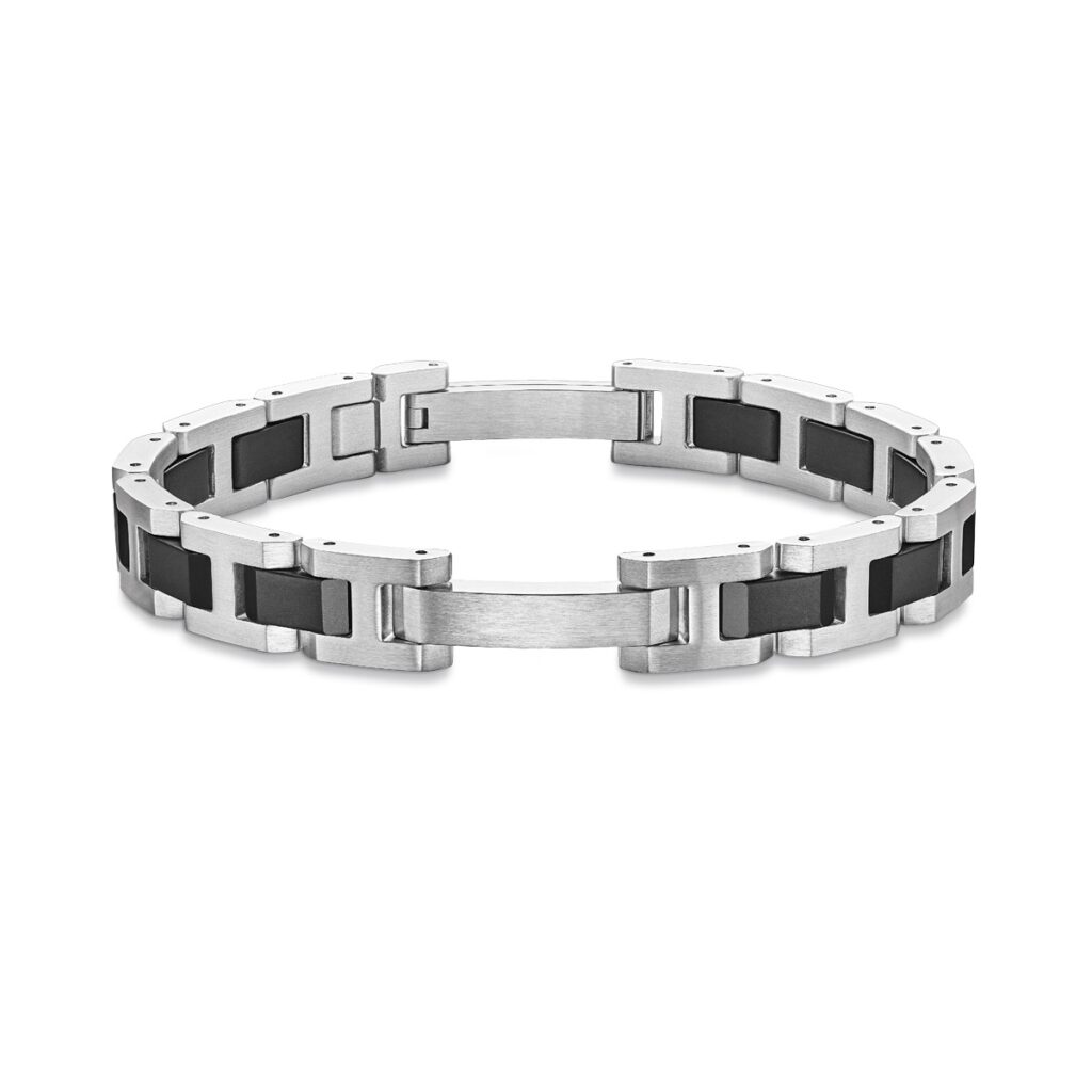 HERBELIN Cap Camarat Herrenarmband Edelstahl/Keramik Schwarz, 10 mm