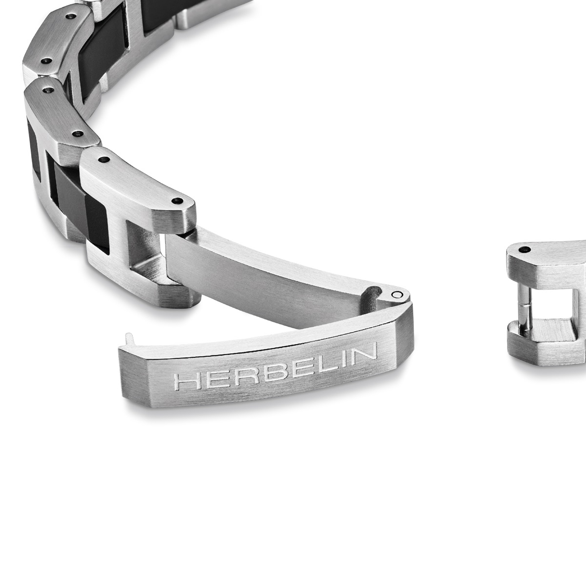 HERBELIN Cap Camarat Herrenarmband Edelstahl/Keramik Schwarz, 10 mm – Bild 3