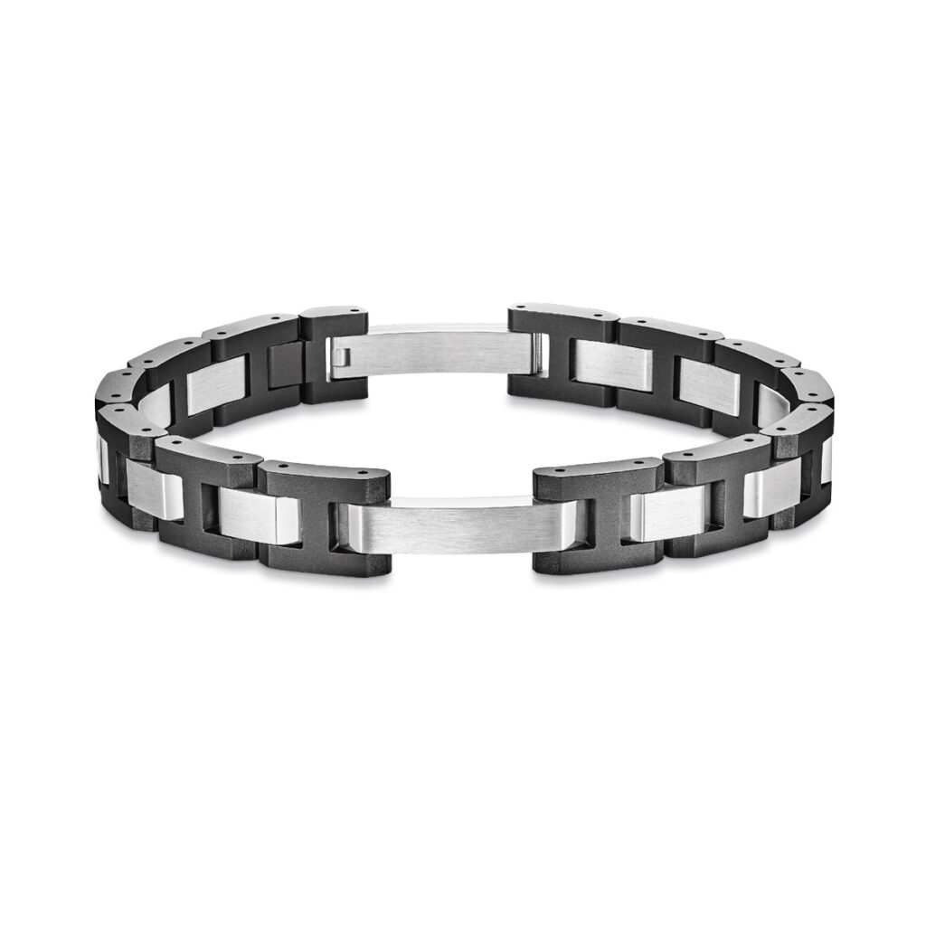 HERBELIN Cap Camarat Herrenarmband Keramik Schwarz/Edelstahl, 10 mm