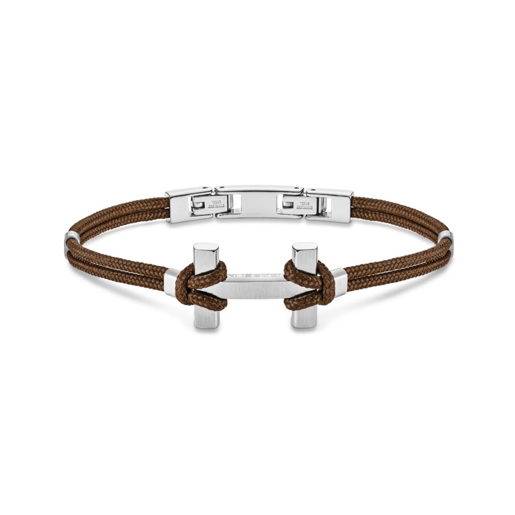 HERBELIN H Amarrage Herrenarmband Edelstahl/Hellbraun