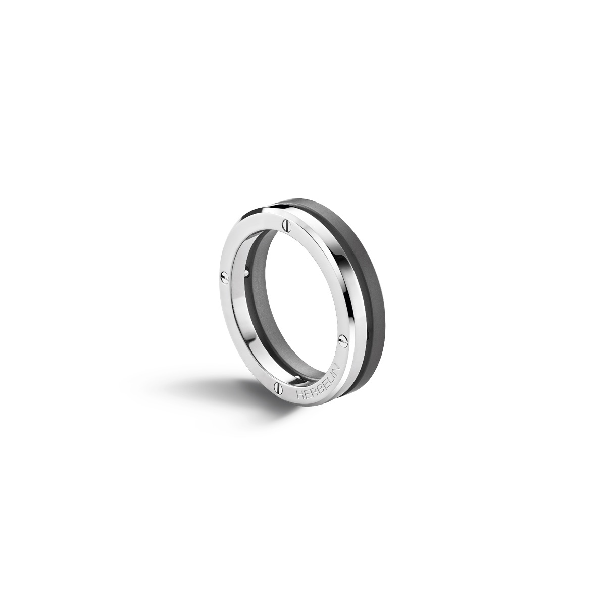 HERBELIN Newport Duo Herrenring Edelstahl/Titan – Bild 2