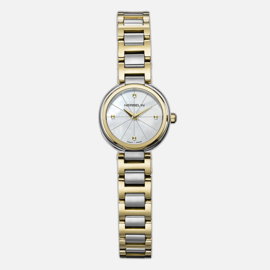 LADY H Bicolor Metallband weiß Perlmutt 17312BT1N19