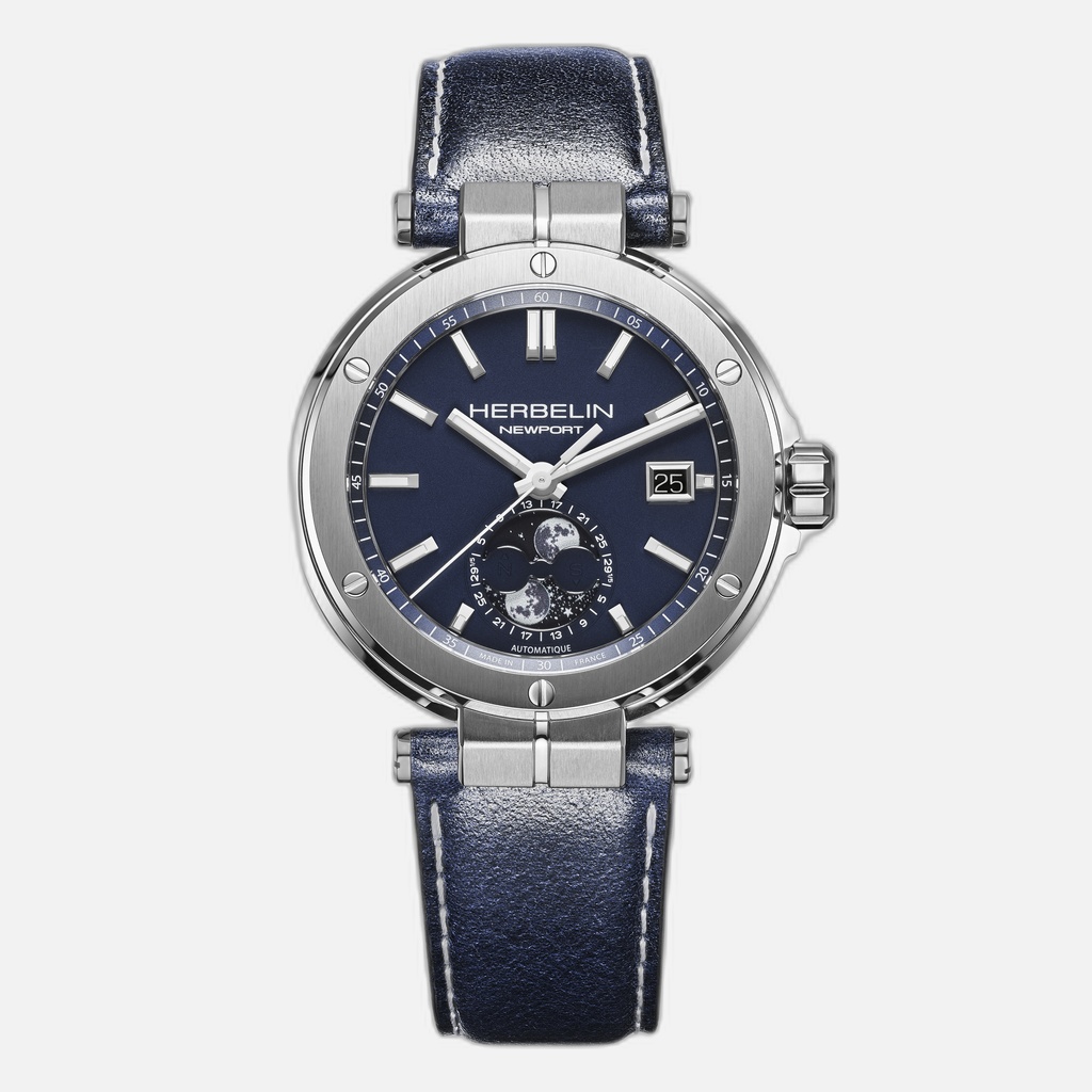 NEWPORT AUTOMATIC Mondphase Blau Lederband 2889A15LBL