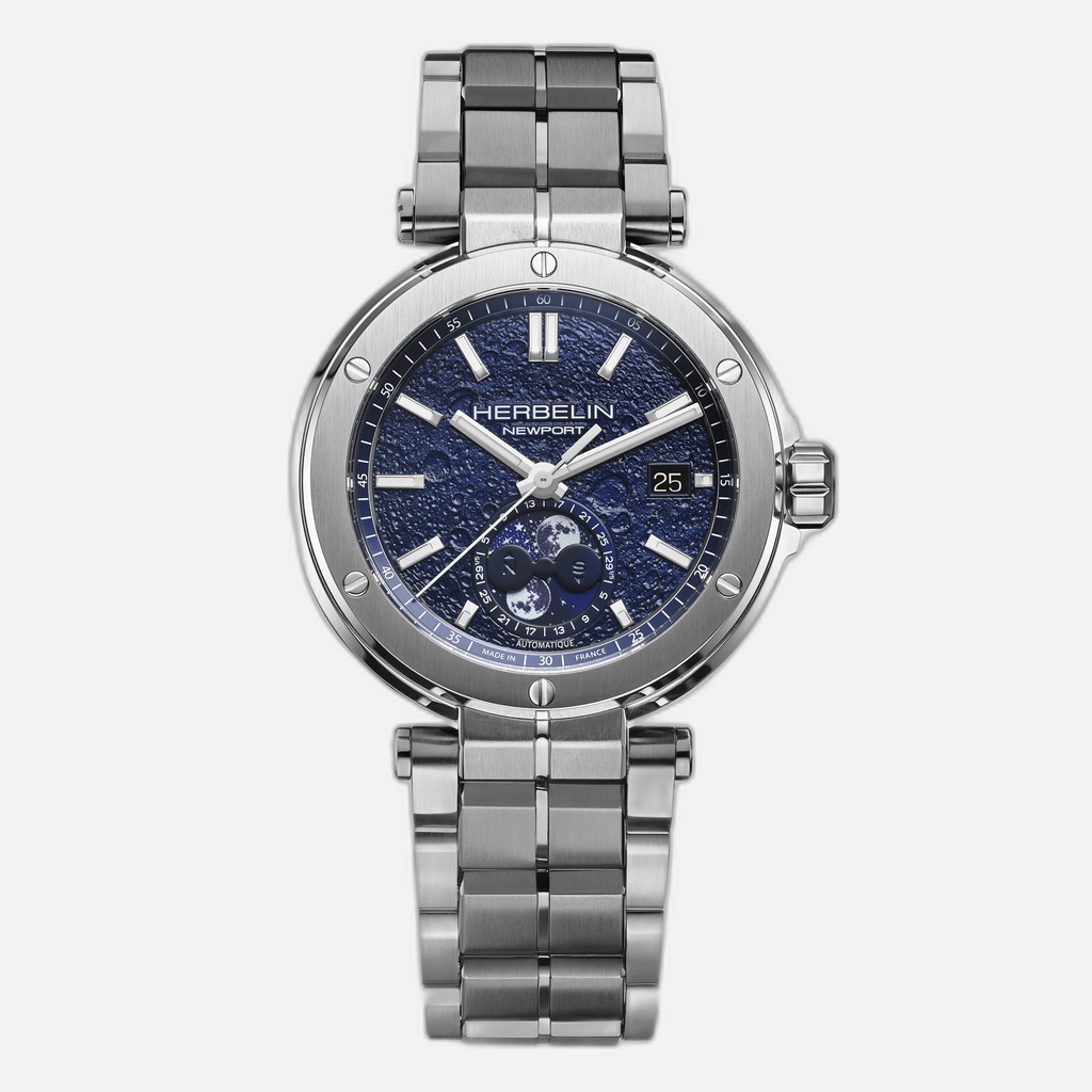 NEWPORT AUTOMATIC Mondphase Blau Metallband 2889B15