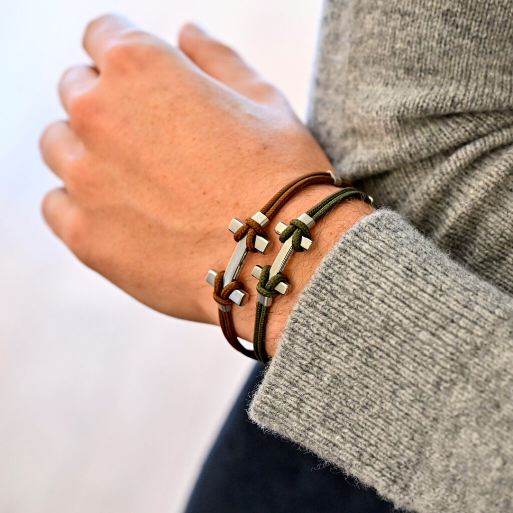 HERBELIN H Amarrage Herrenarmband Edelstahl/Kaki