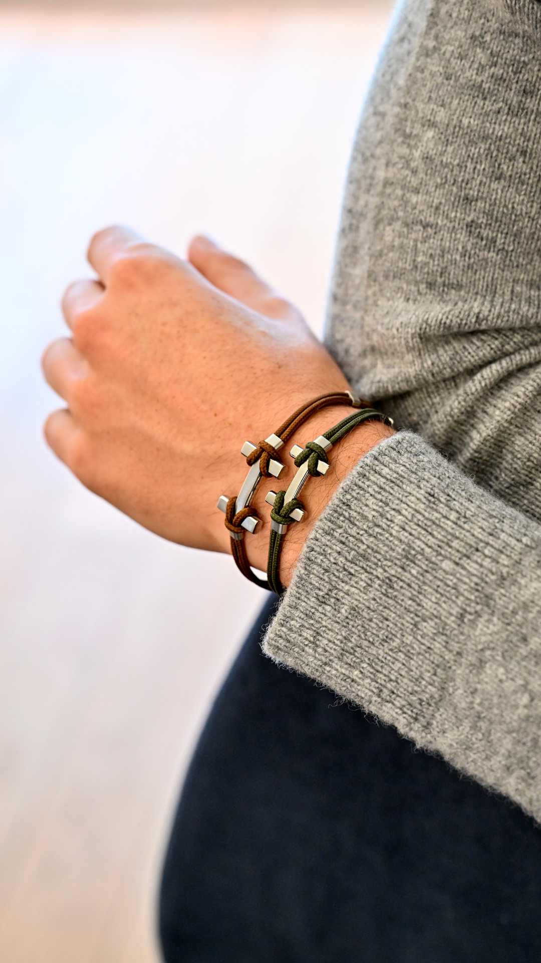 HERBELIN H Amarrage Herrenarmband Edelstahl/Kaki