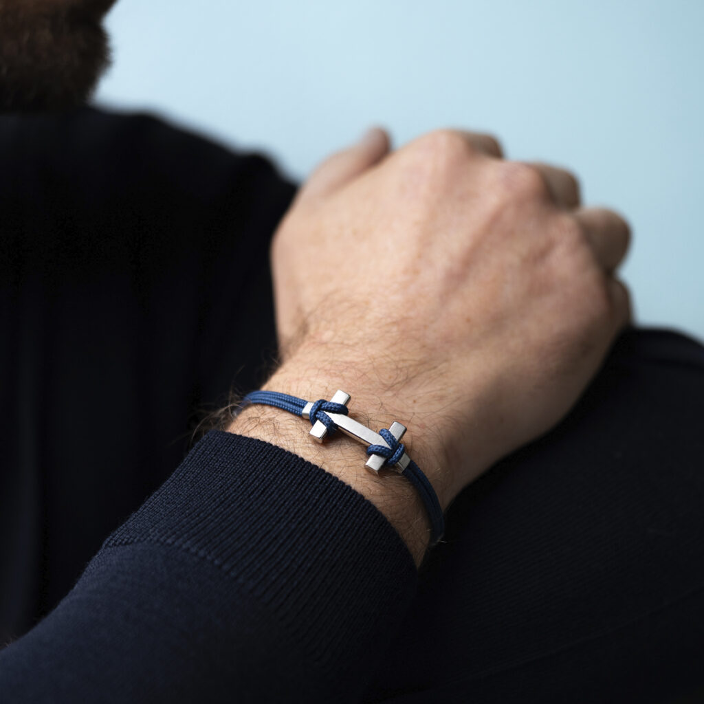 HERBELIN H Amarrage Herrenarmband Edelstahl/Blau Navy