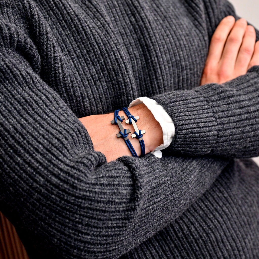 HERBELIN H Amarrage Herrenarmband Titan Dunkel/Blau Navy