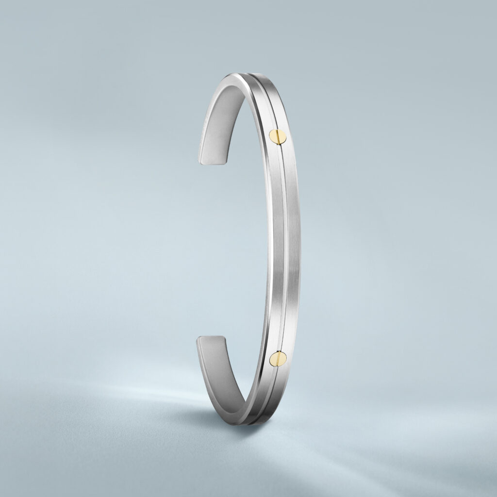 HERBELIN Newport Herren-Armreif Edelstahl mit 9 kt Gelbgold-Schrauben