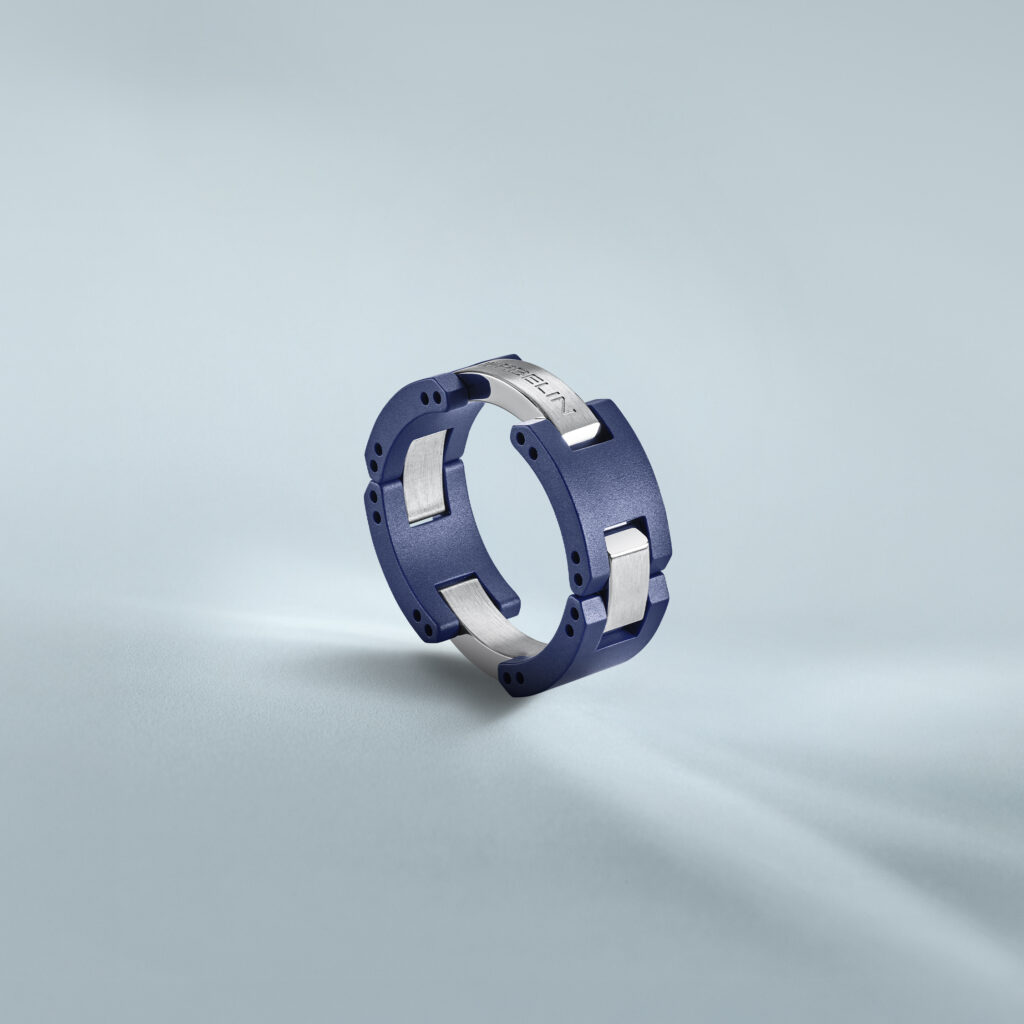 HERBELIN Cap Camarat Herrenring Keramik Blau/Edelstahl