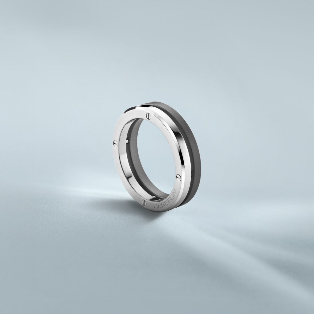 HERBELIN Newport Duo Herrenring Edelstahl/Titan