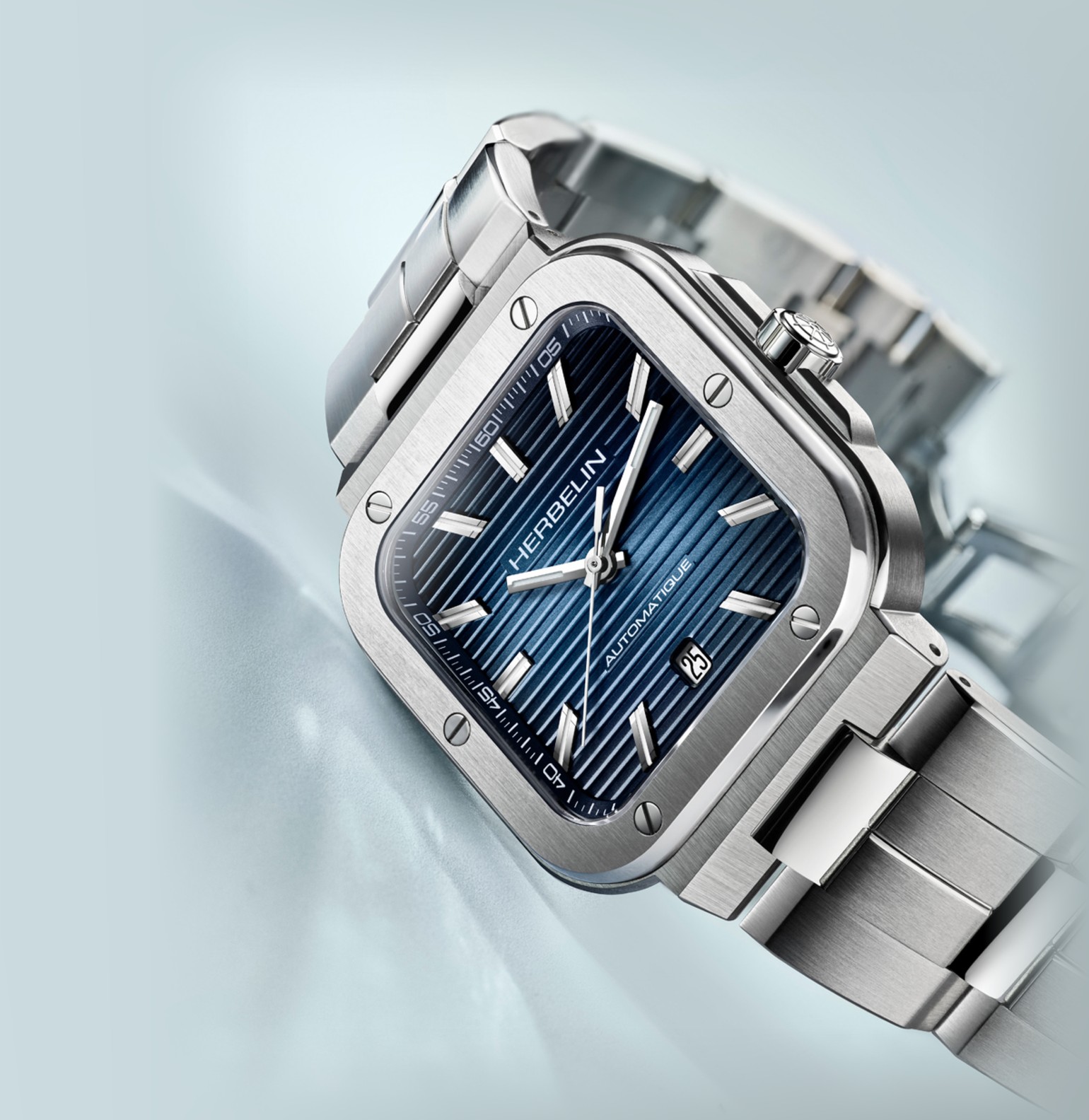 HERBELIN Cap Camarat Square Automatic 1646B15 mit blauem Zifferblatt
