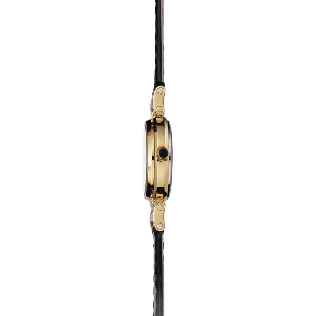 LADY H PVD Gold Lederband schwarz 17312P1N14 – Bild 3