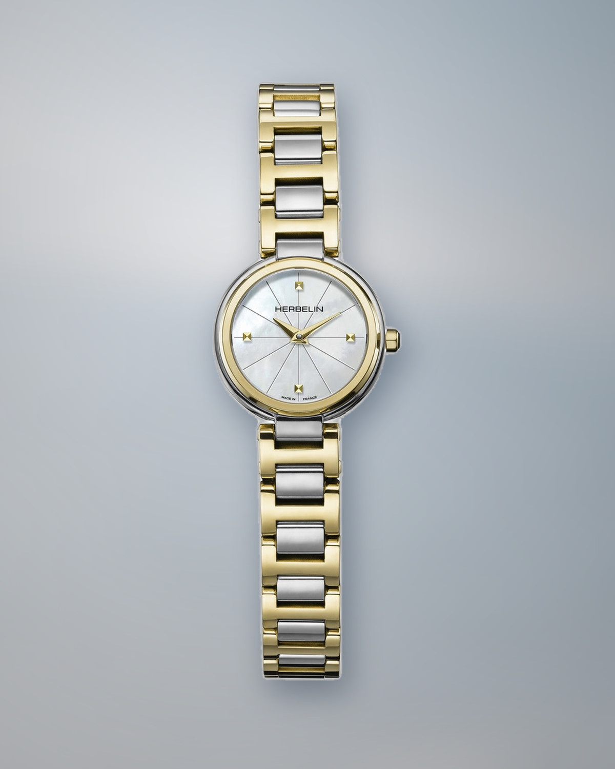HERBELIN Lady H 17312BT1N19 Bicolor mit weißem Perlmutt-Zifferblatt