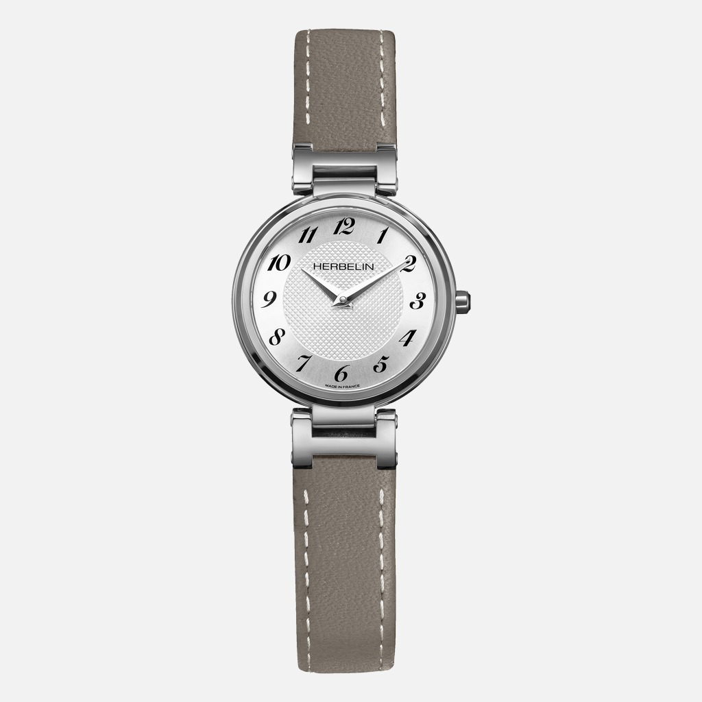 HERBELIN LADY H Edelstahl Lederband taupe 17512AP28TA