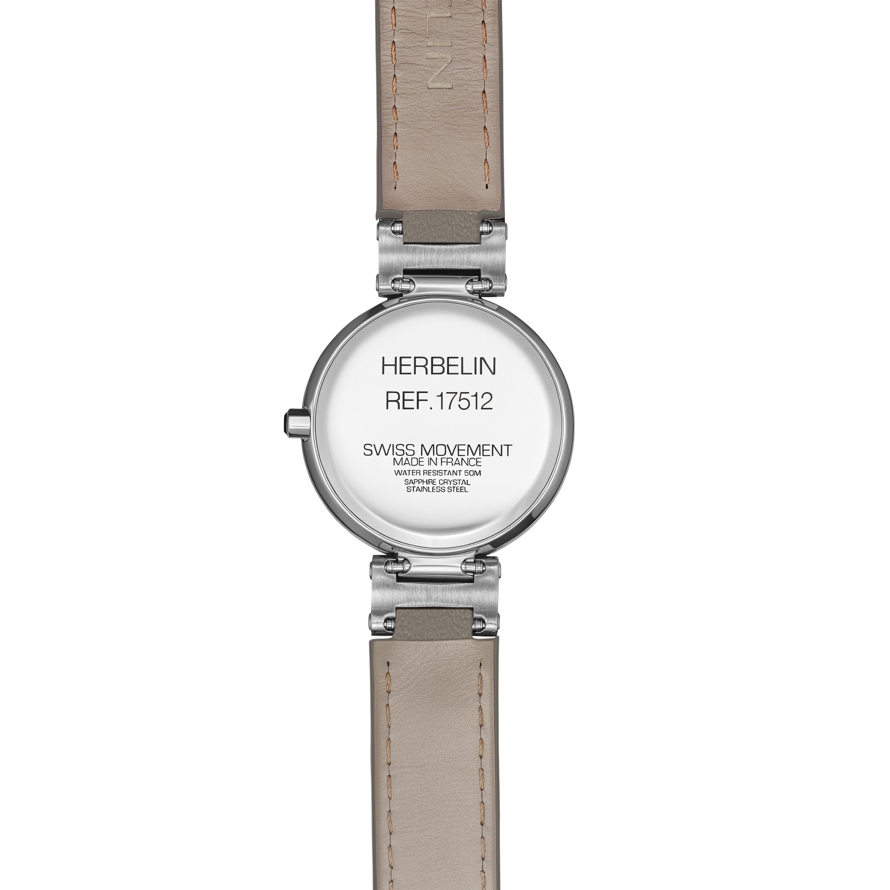 HERBELIN LADY H Edelstahl Lederband taupe 17512AP28TA