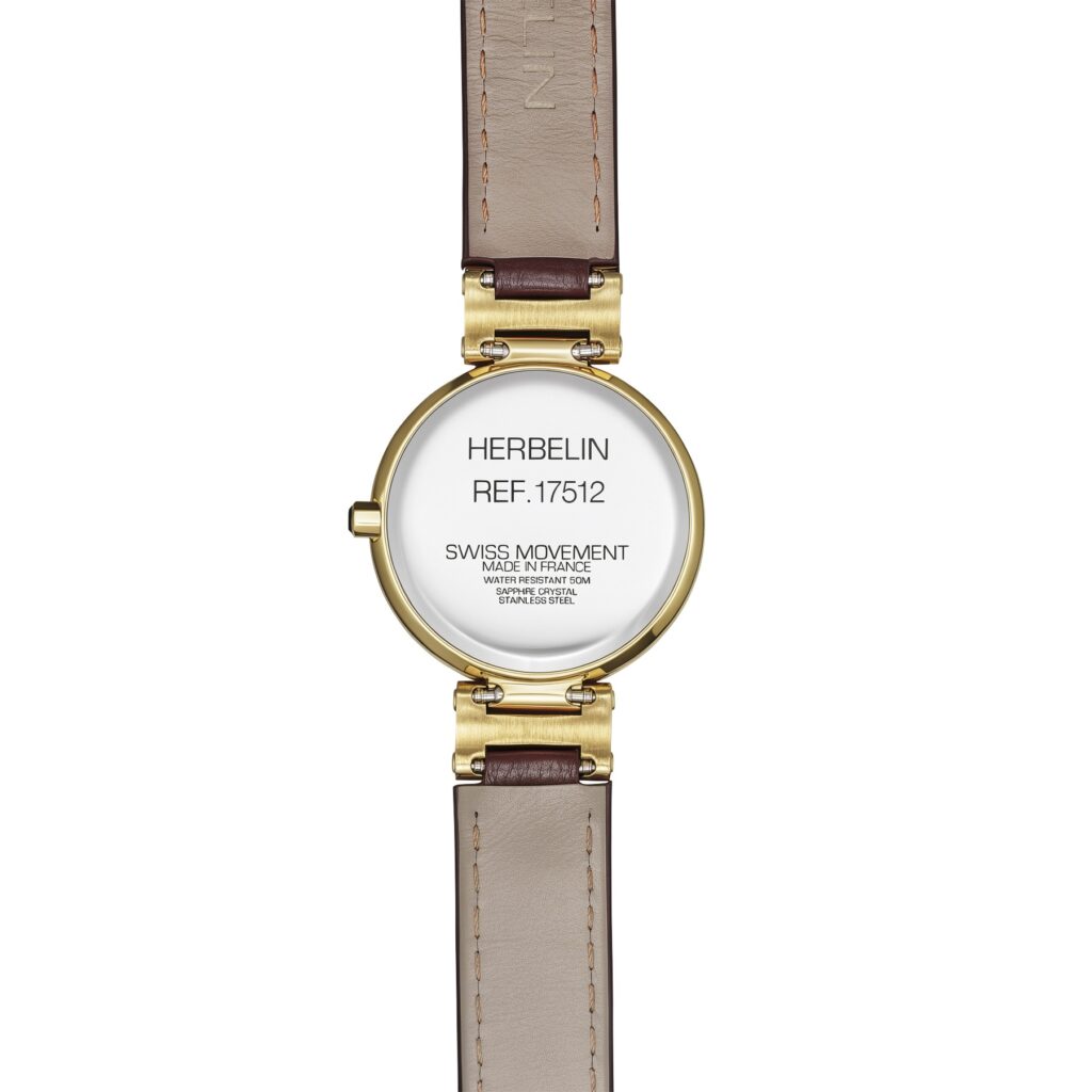 HERBELIN LADY H PVD Gold Lederband bordeaux 17512P1N28BU