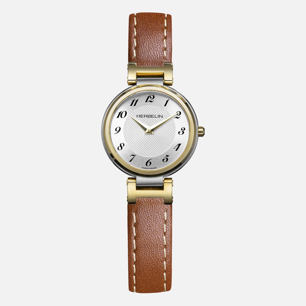 HERBELIN LADY H Bicolor Lederband braun 17512T1N28GD