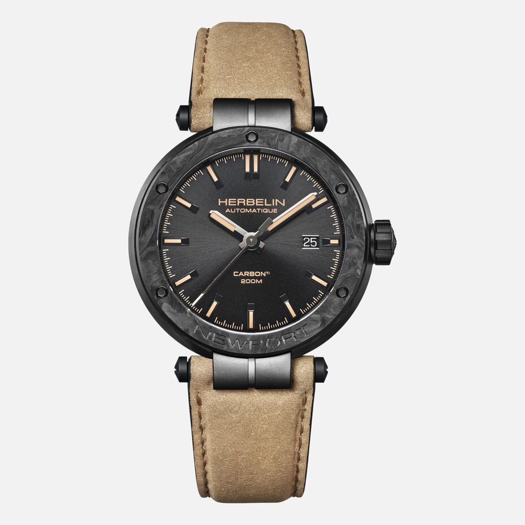 HERBELIN NEWPORT CARBON TITANIUM AUTOMATIC Beige 1788CTN143SA – Vorderansicht
