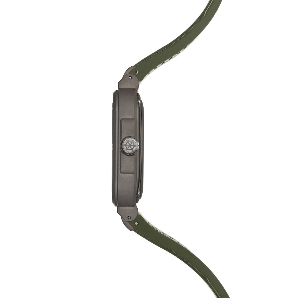 HERBELIN CAP CAMARAT SQUARE Skelett Titan Khaki 1846SQTDCK – Seitenansicht