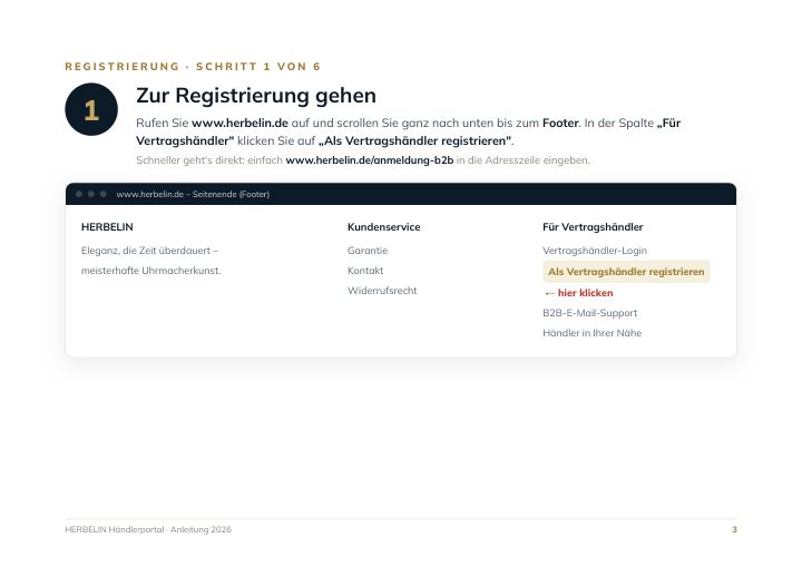 Schritt 1: Zur Registrierung gehen