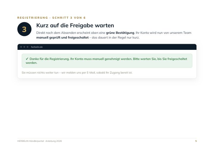 Schritt 3: Kurz auf die Freigabe warten