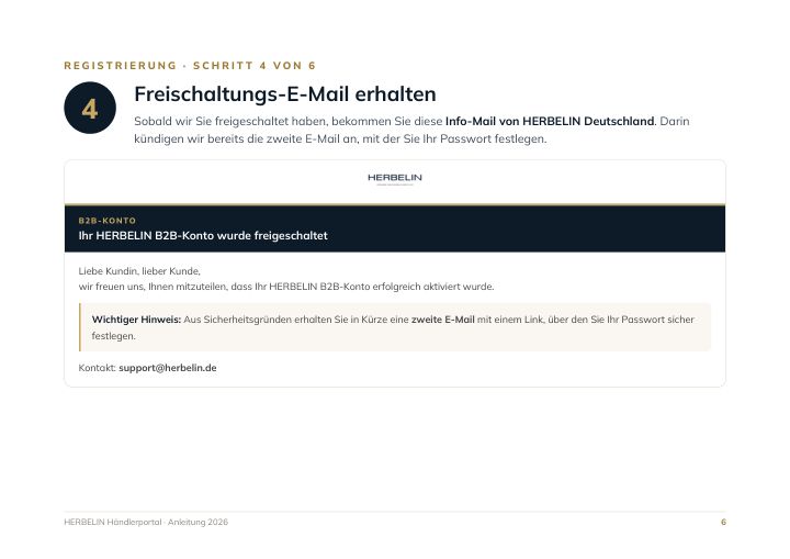 Schritt 4: Freischaltungs-E-Mail erhalten
