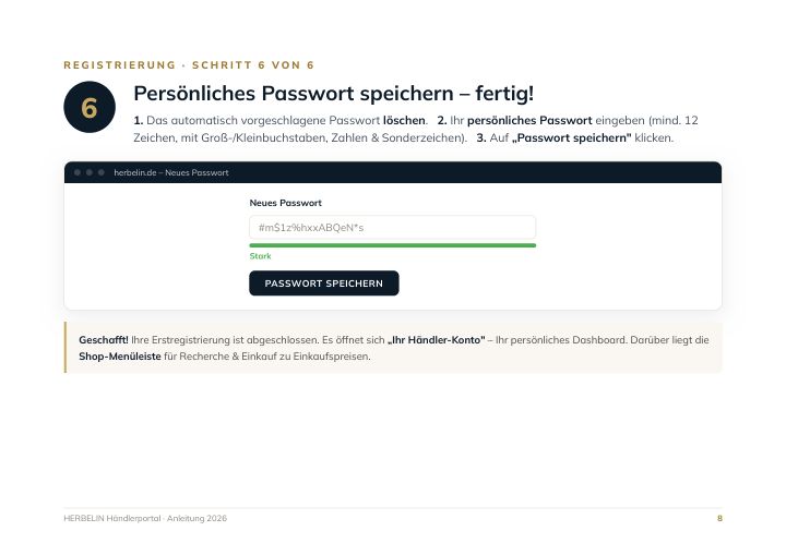 Schritt 6: Passwort speichern – fertig!